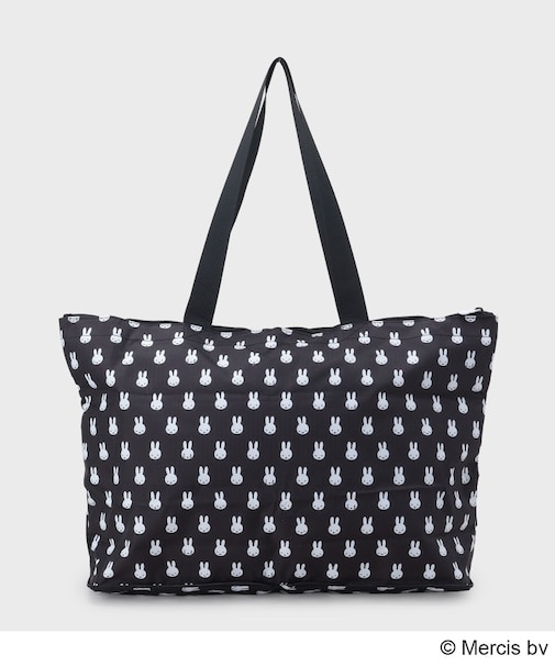 ◆【miffy】総柄プリント折りたたみキャリーオンBIGトートバッグ