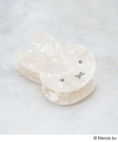 ◆【miffy】フェイス型シェル調ヘアクリップ