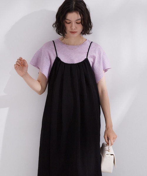 タックギャザーキャミワンピース【洗濯機OK】｜オペーク ドット
