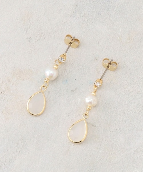 ルーセントドロップ淡水パールピアス｜オペーク ドット クリップの通販