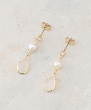 しずく型淡水パールピアス