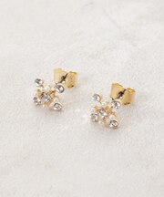 ビジューxフェイクパールクリスタルピアス