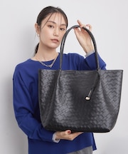 【A4サイズ対応】エンボスチェックBIGトートバッグ