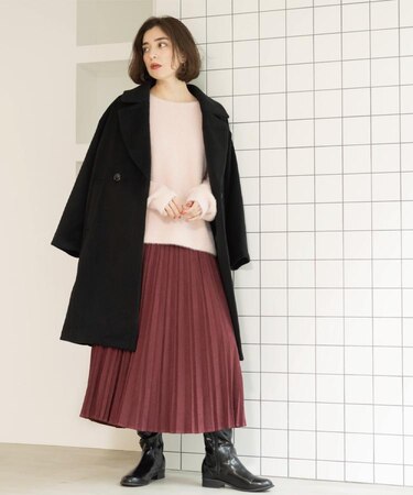 カシミヤブレンド ロングチェスターコート