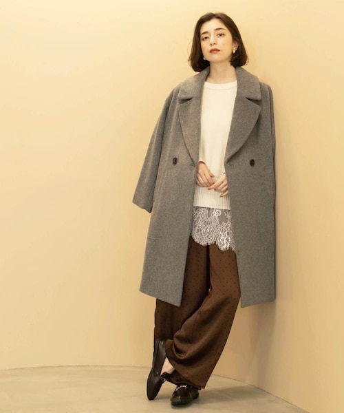 カシミヤブレンド ロングチェスターコート｜オペーク ドット クリップ