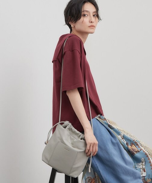 【長さ調整可能】3層デザイン巾着ミニショルダーバッグ