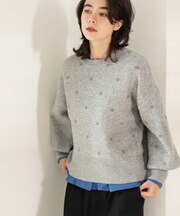 ラメドット柄ジャガードプルオーバーニット
