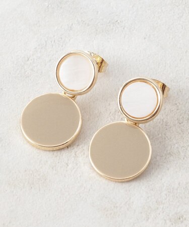 シェルxエポデザインピアス