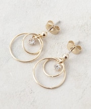 ダブルリングデザインミニピアス