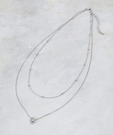 メタルドロップ×デザインチェーン2連ネックレス