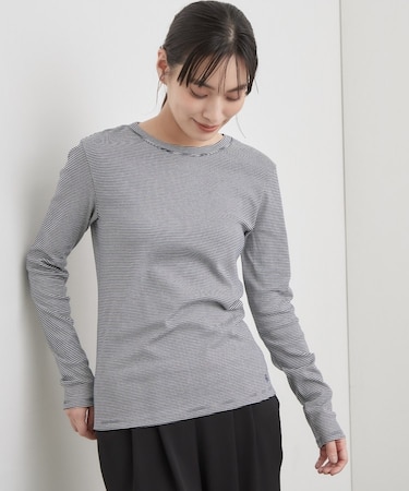 【PETIT BATEAU／プチバトー】ミニマリニエールミラレクルーネック半袖Tシャツ