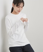【PETIT BATEAU／プチバトー】ポワンココットクルーネック長袖Tシャツ