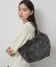 【A4対応】フェイクファーコンビミドルトートバッグ