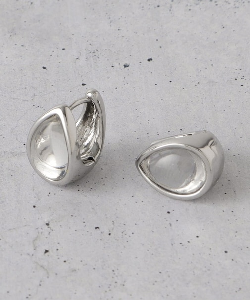 クリアドロップメタルコンビピアス