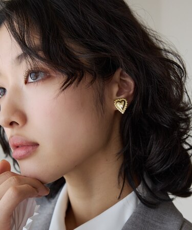 アンティーク風ハートピアス＆イヤリング