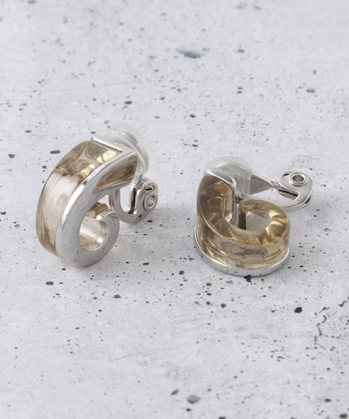 ニュアンスクリアビジューイヤリング