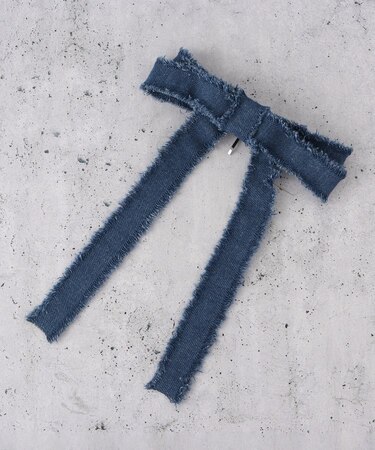 デニムリボンフリンジヘアカフ