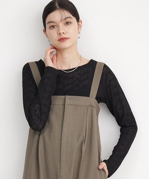 ◆【上品な透け感】ウェーブプルオーバー/洗濯機OK