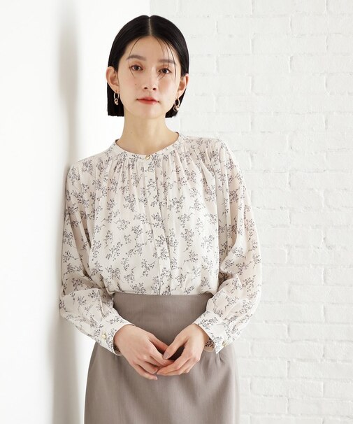 【通勤/セレモニー】ヴィンテージサテンブラウス/洗える