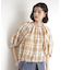 チェックギャザーブラウス【洗える】