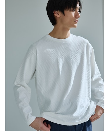 リンクスジャカード長袖Tシャツ ON／OFF兼用