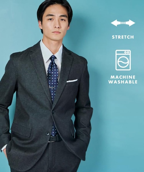 エバーデニムジャケット セットアップ可／洗える／ストレッチ