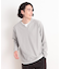 バスケット編みキーネックTシャツ