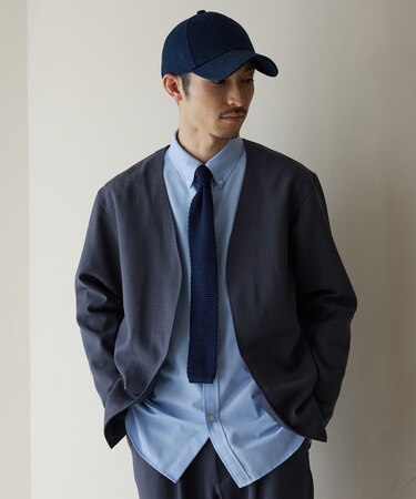 【CAVIAN/キャビアン】リサイクルシャークスキンノーカラーカーディガン セットアップ可