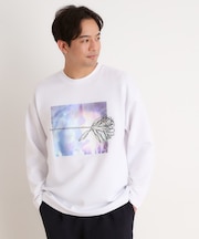 フラワー刺繍＋グラフィックロングTシャツ
