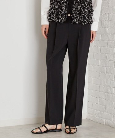 【XS-XLサイズ】麻調ワイドパンツ/洗濯機OK/from the VOICE