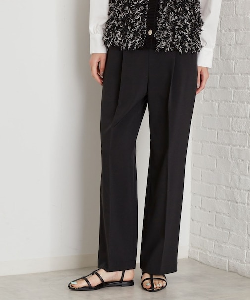 【XS-XLサイズ】麻調ワイドパンツ/洗濯機OK/from the VOICE