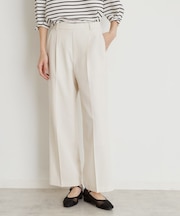 【XS-XLサイズ】麻調ワイドパンツ/洗濯機OK/from the VOICE