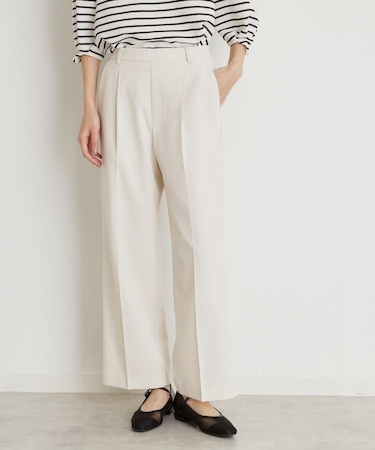 【XS-XLサイズ】麻調ワイドパンツ/洗濯機OK/from the VOICE