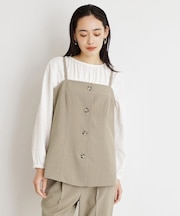 麻調キャミビスチェ【洗濯機OK】