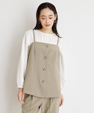 麻調キャミビスチェ【洗濯機OK】