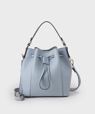 巾着合皮バッグ