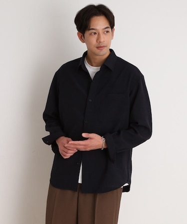リネンライクレギュラーカラーシャツ セットアップ可
