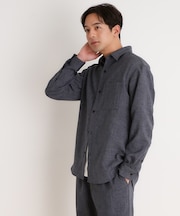 リネンライクレギュラーカラーシャツ セットアップ可