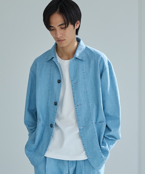 綿麻デニムカバーオール　セットアップ可