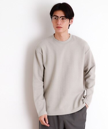 ふくれジャガード長袖Tシャツ