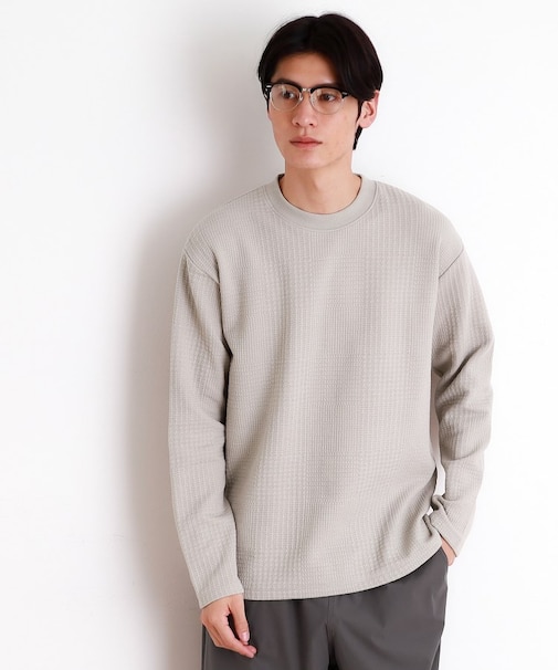 ふくれジャガード長袖Tシャツ