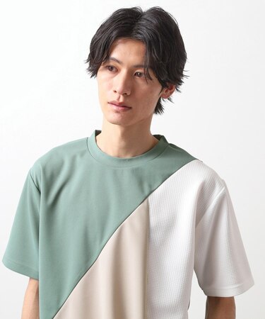 アムンゼン異素材切替半袖Tシャツ