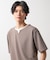 ミニフクレキーネック半袖Tシャツ