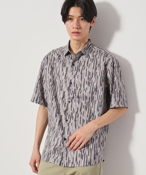 ペイズリージャカード/透かし柄オープンカラー半袖シャツ｜メンズビギ