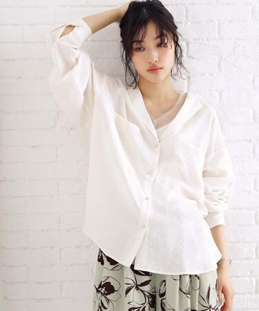 テーラードカラーシャツ【洗える】