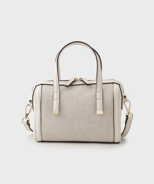 キャンバス合皮コンビミニバッグ