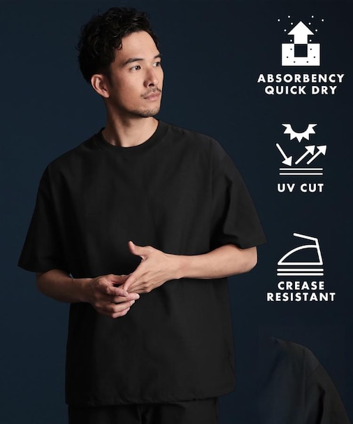 パーフェクテックスピンドル半袖Tシャツ【セットアップ可/吸水速乾/UVカット/アンチピリング】