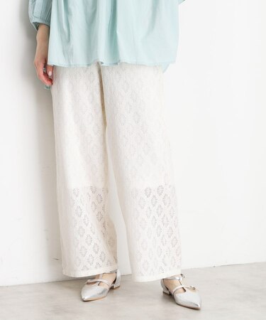 レースワイドパンツ【洗濯機OK】