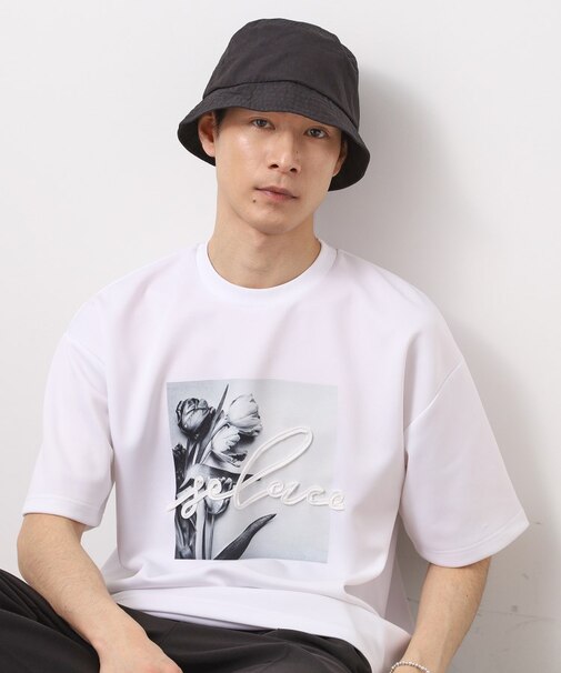 コード刺繍フォト半袖Tシャツ