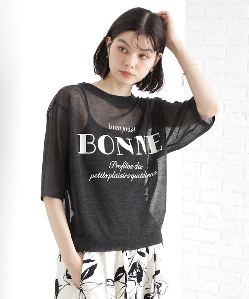 光沢シアーロゴプルオーバー【洗える】